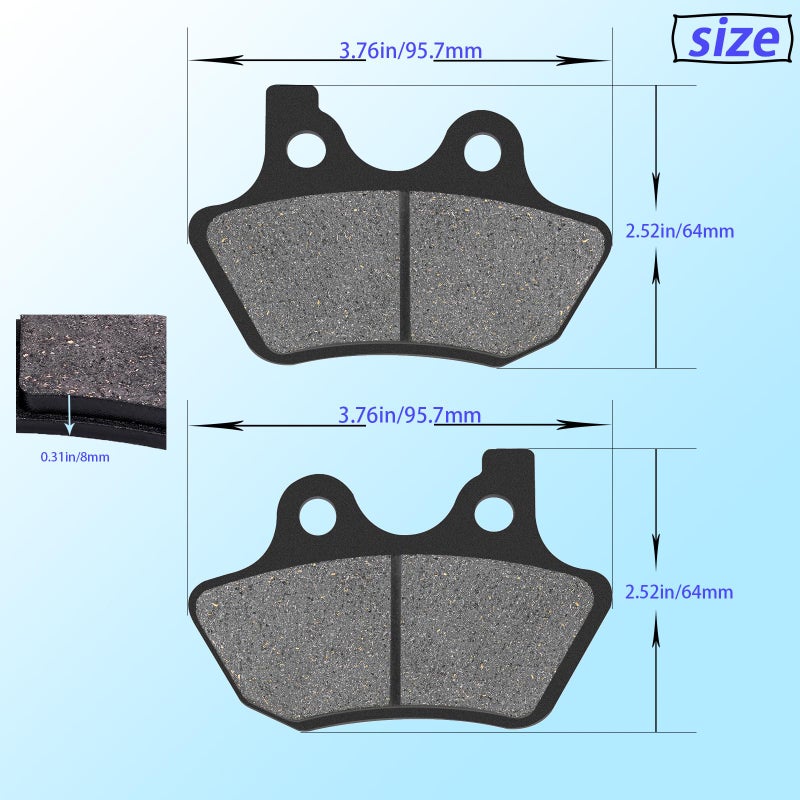 AHL Front & Rear Brake Pads Set for Harley FLHTCU-I Electra Glide Ultra Classic/FLHRCi Road King Classic/Touring FLHT 2000-2007 Dyna FXDLi Dyna Low Rider (Spoke Wheels) 2006 (Semi-metallic) - Image 5
